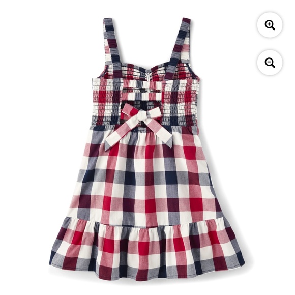 The Children’s Place Strappy Gingham Smocked Ruffle Dress Size XL (14) NW - Picture 4 of 7